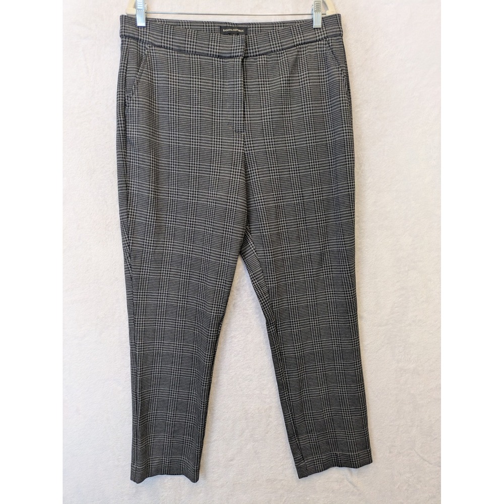 Banana Republic Women's Size 14 Gray Houndstooth High Rise Dress Pants